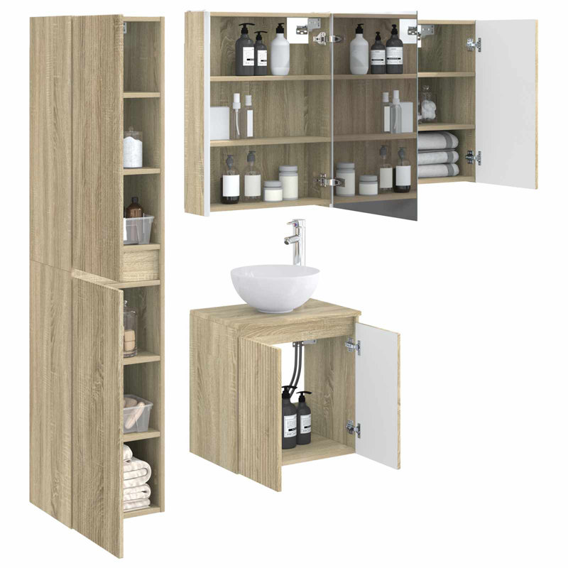 Vanity & Mirror Set, Sonoma Oak