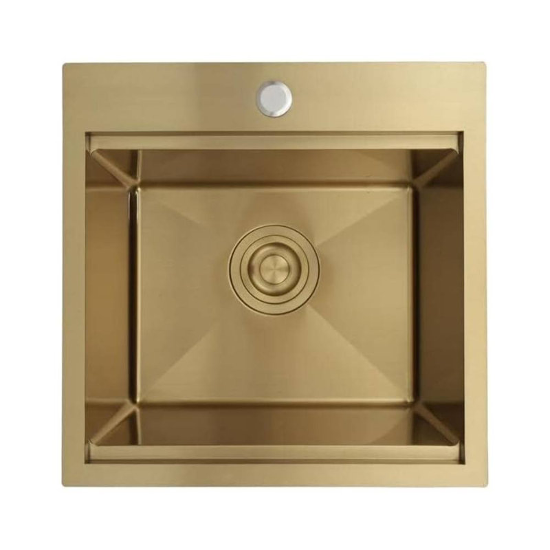 Évier de cuisine / de salle de bain / de bar / de buanderie / d'évier de bureau en acier inoxydable mat / encastré Starstar Workstation Ledge, avec grille, planche à découper foncée, crépine (18 x 18 x 10)