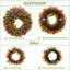 Couronne florale pliable artificielle 23,6 po avec eucalyptus orange et fleurs bleues / mauves