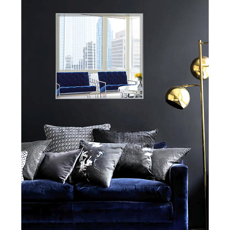 Derosier Metal Flat Wall Mirror, 12" H x 12" W