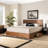 Solid Wood Platform Storage, King Bed, Ash Walnut 58.30'' H X 79.50'' W X 83.70'' L