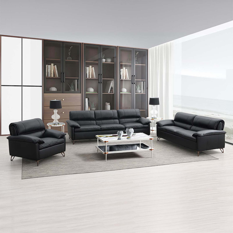 Chaise Eilene, cuir fleur noir