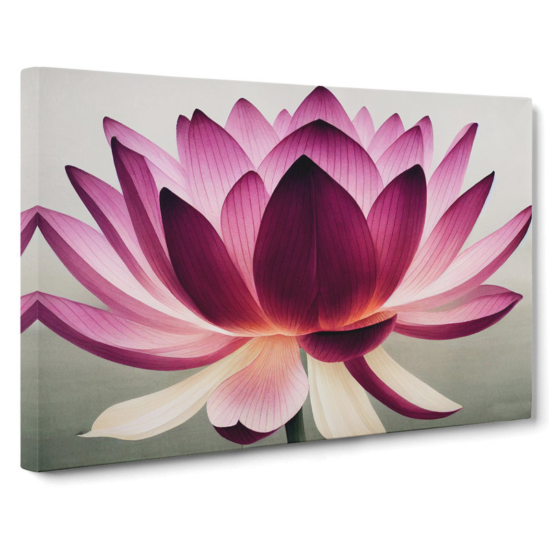 Mesmerising Lotus Flower - Wrapped Canvas, 40cm H x 60cm W x 3cm D