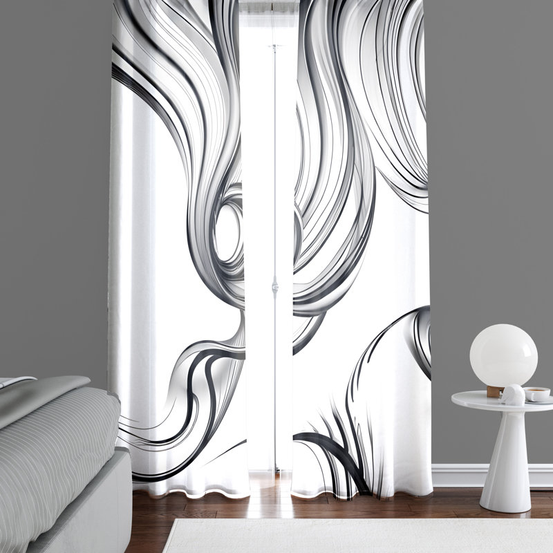 Bermea Semi Sheer Curtain Pair, 20" W x 82" L