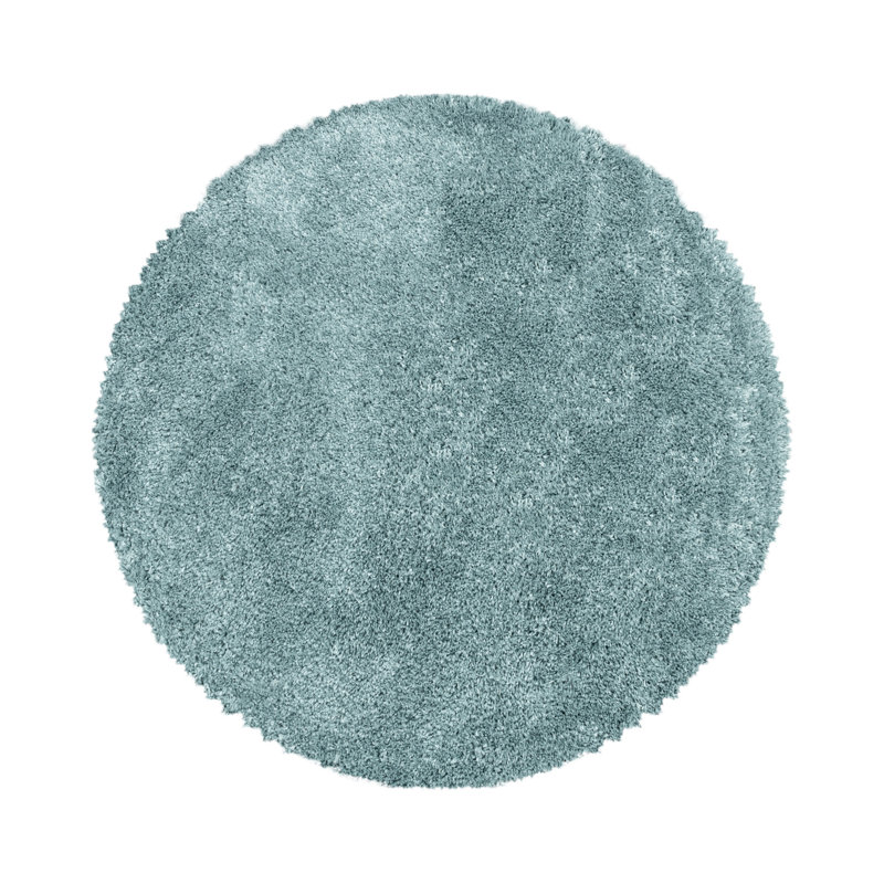 Calderon Solid Colour Shag Area Rug, Round 80cm