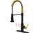 Touchless Kitchen Faucet With Pull Down Spray - Hands Automatic Smart, Black + Gold, Contemporary, Stainless Steel, Ceramic Fill Smart Touchless, , Contemporary Design, Filler