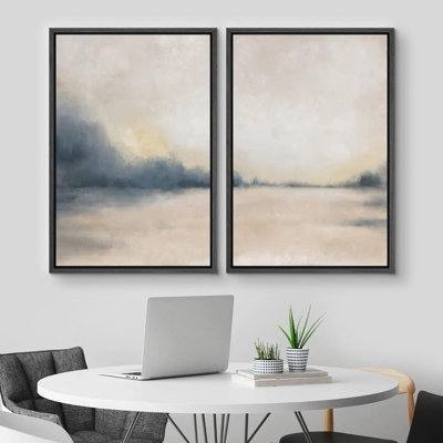 Minimal Landscape " Landscape Abstract Shapes Illustrations " 2 - Pieces