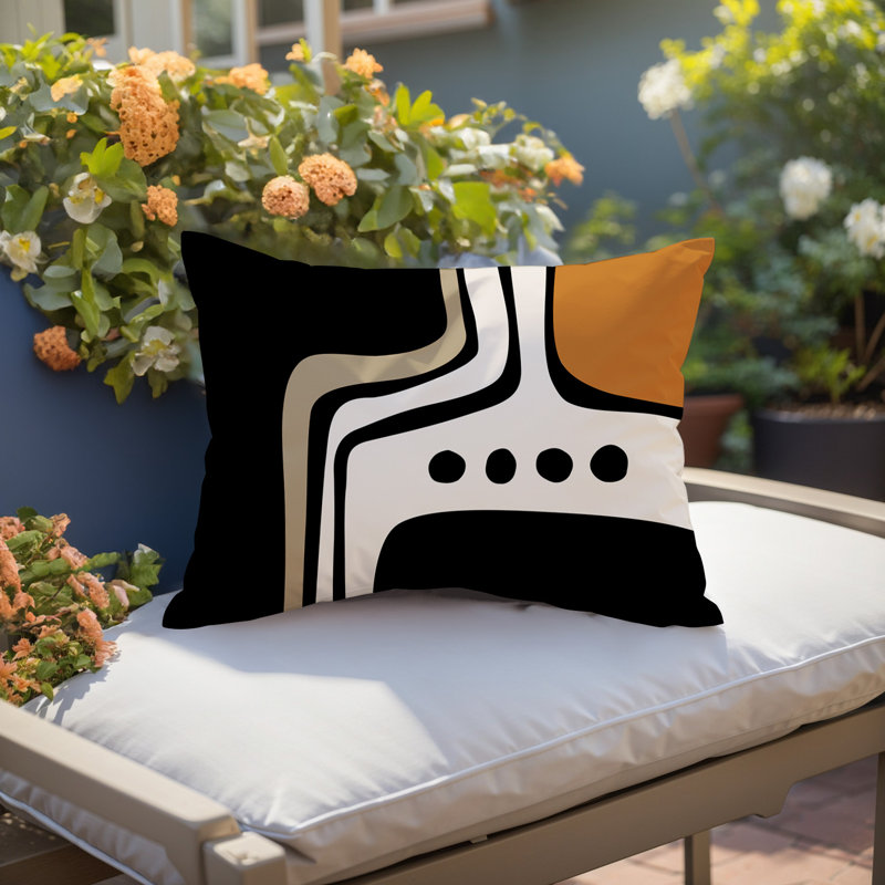 Coussin lombaire réversible intérieur / extérieur Sofi Minimalist, H 14 po x l 20 po, Orange brûlé