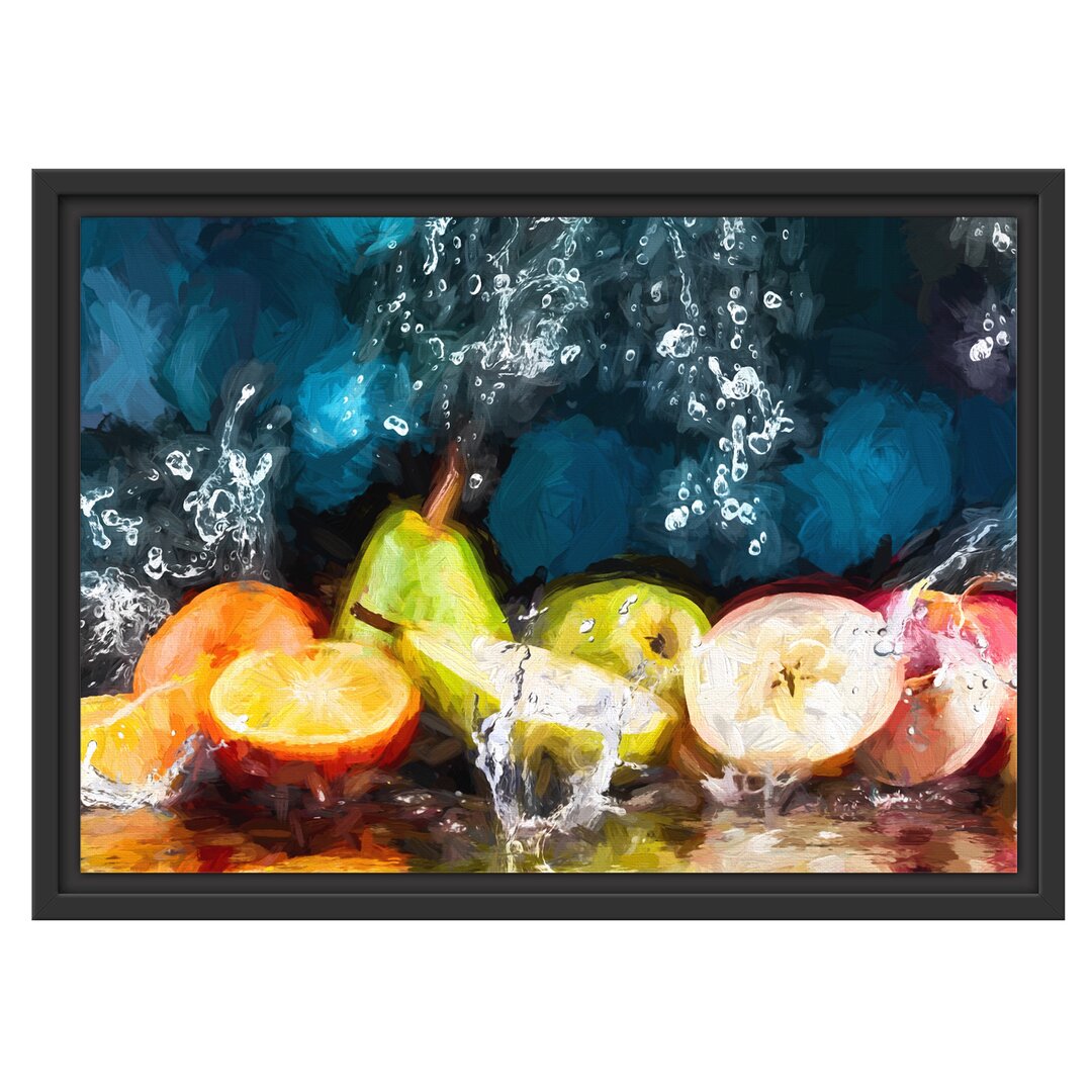 Gerahmtes Wandbild FrüchteWasser Kunst