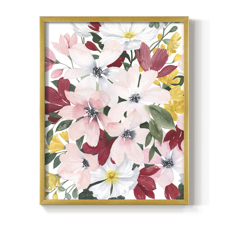 «Spring Bliss I», reproduction encadrée - bois massif, H 15 po x l 12 po, Doré