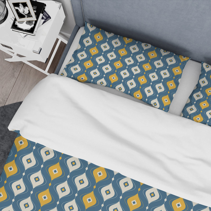  Ensemble de housse de couette Mid-Century Retro Abstract II, Housse de couette très grand et 2 taies