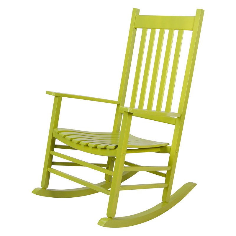 Chaise berçante en bois à haut dossier, Limette