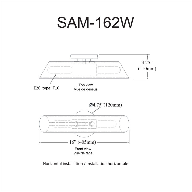 Éclairage pour meuble-lavabo 2 lumières Samantha, Noir