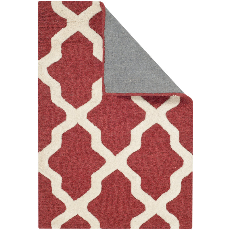 Dasilva Geometric Wool Hand Woven Area Rug, Rectangle 61 x 91 cm