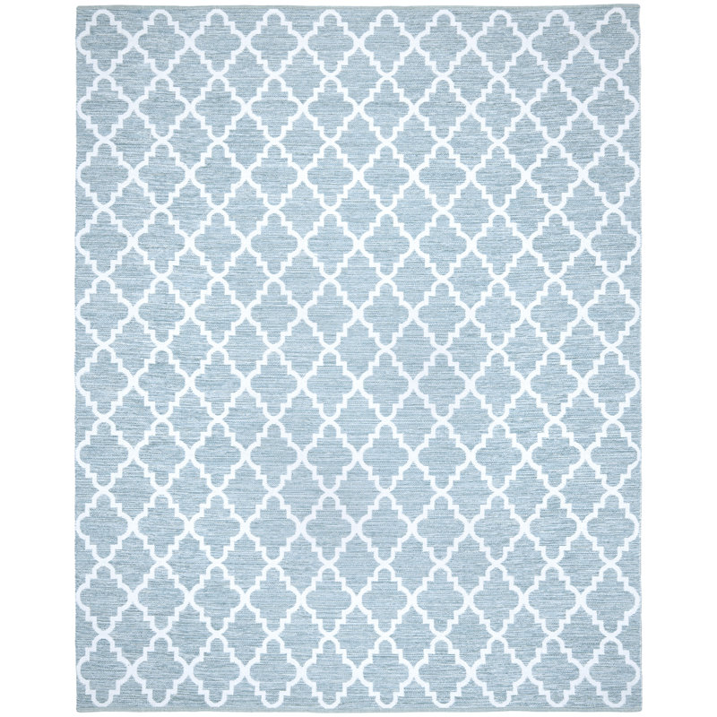 Lockbourne Hand Woven Cotton Geometric Rug, Rectangle 8' x 10'