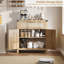 Buffet 2 pièces en rotin avec rangement, armoire de rangement de style campagnard avec tiroir