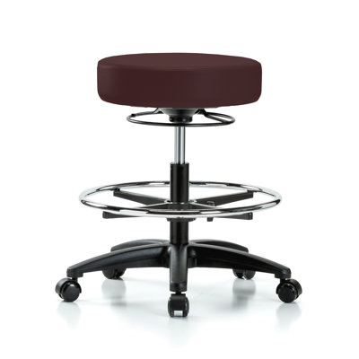 PERCH 360 Degree Height Adjustable Swivel Stool with Foot Ring | Medium Bench Height 20.5-28"