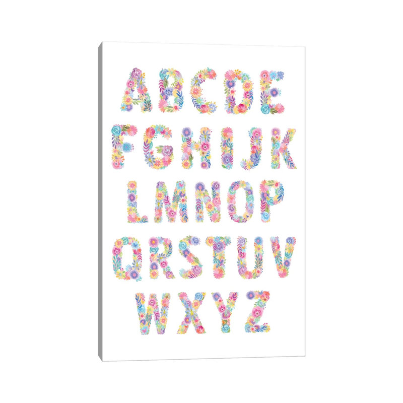 Blooming Alphabet by Stephanie Corfee - Gallery-Wrapped Canvas Giclée on Canvas, Canvas, 20.32 cm H x 30.48 cm W