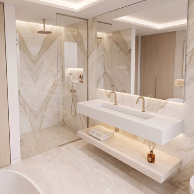 60'' Solid Surface Rectangular Vessel Bathroom Sink