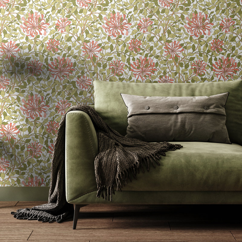 Padstow 10m x 50cm Matte Wallpaper Roll, Coral Pink