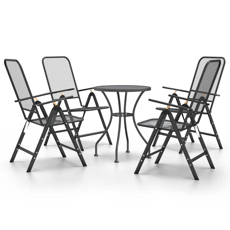 Ensemble de salle à manger de jardin d'extérieur anthracite
