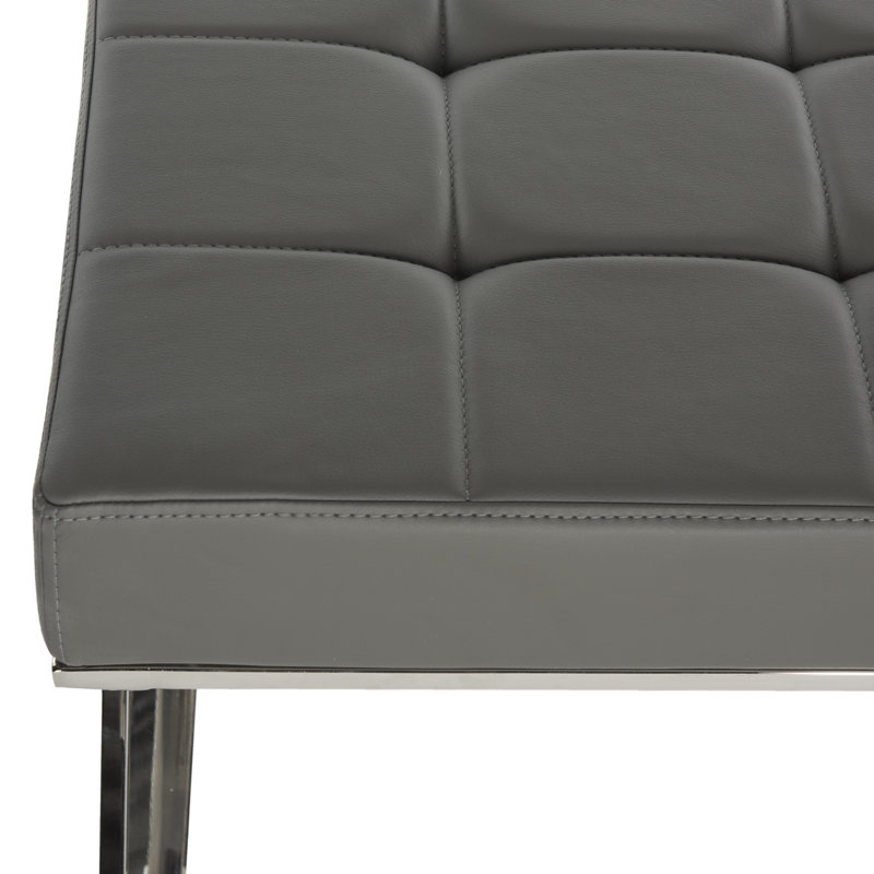 Repose-pieds standard capitonné de 25,2 po Boldberg, Similicuir gris