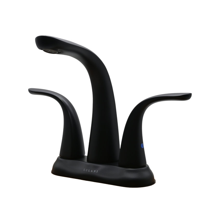 Robinet de salle de bain central avec drain Lulani Kauai, Noir mat