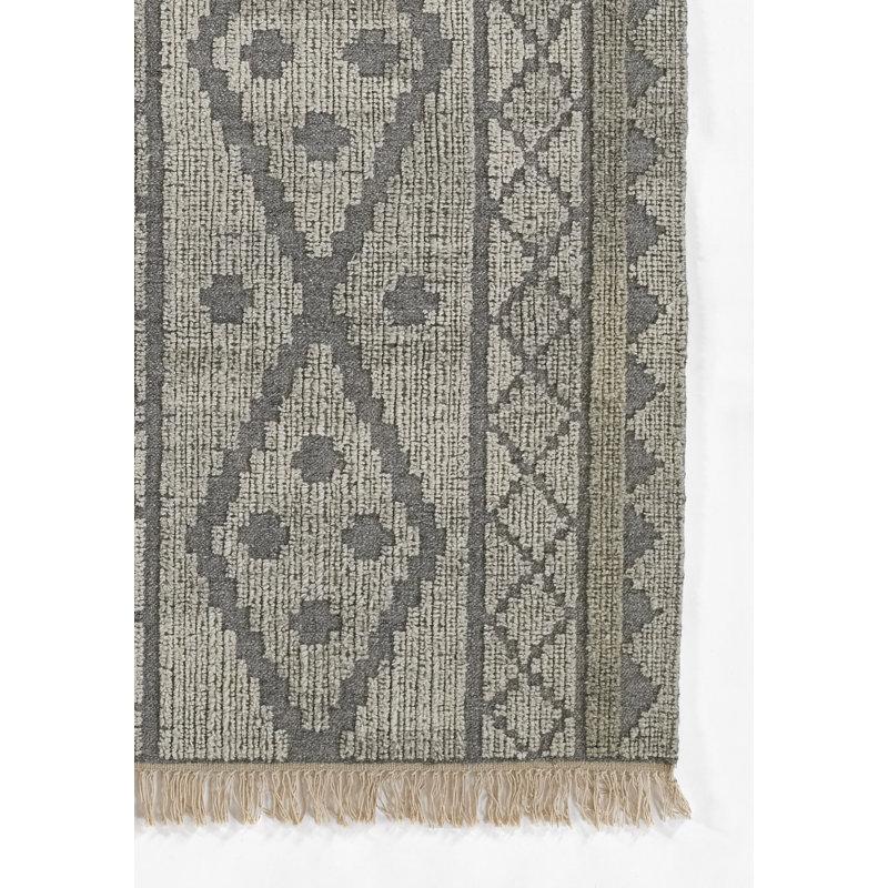 Bristol Geometric Area Rug in Black/Gray, Rectangle 8' x 10'