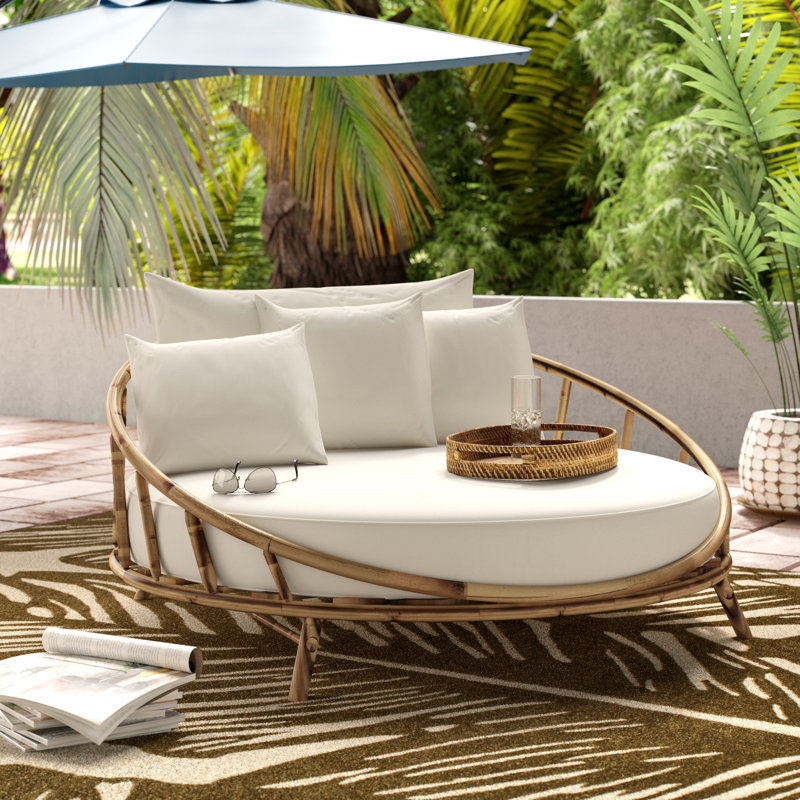 Lit de jour de patio avec coussins Corbridge, Naturel