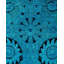 Tapis bleu / noir 4 pi 7 po x 7 pi 4 po Overdyed One-of-a-Kind