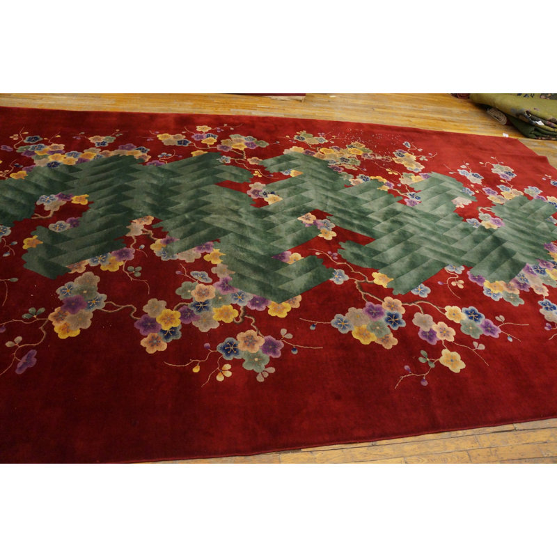 Tapis antique en laine Art Deco