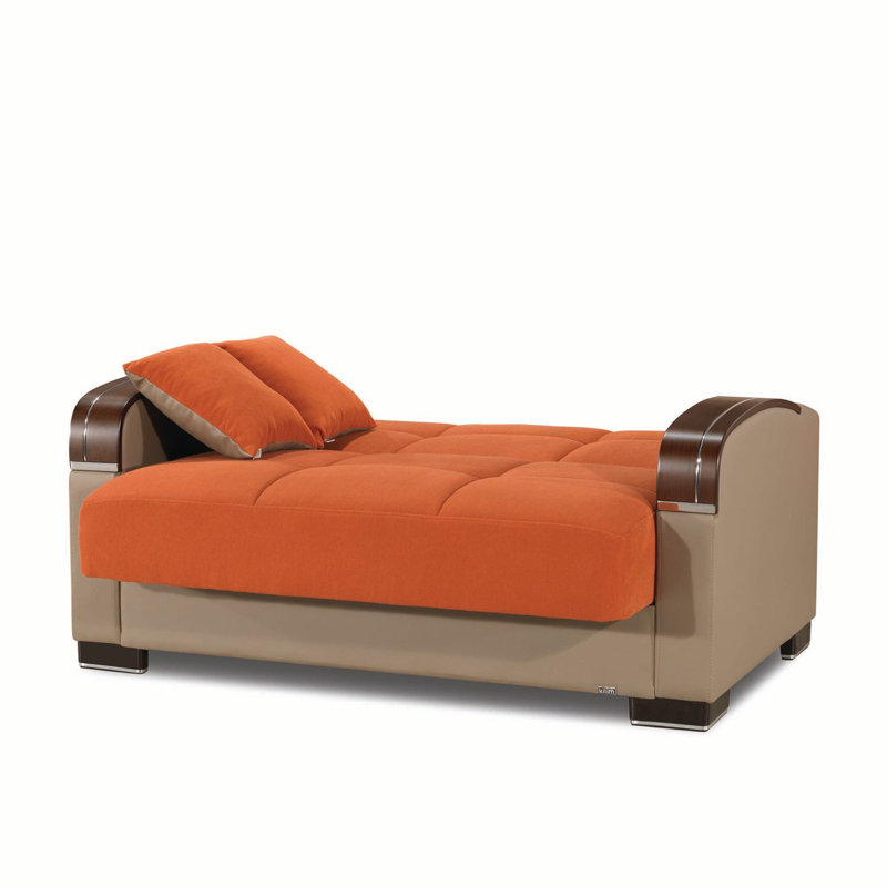 Causeuse convertible avec rangement Primenest, Orange
