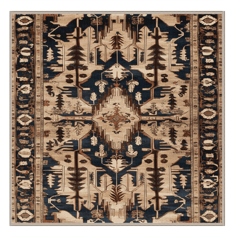 Tapis brun lavable à la machine, Carré 4 pi