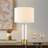 2-Pack USB Table Lamp With White Shades and Type C Port