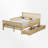 Wood Platform Bed with Guardrails on Both Sides and Two Storage Drawers-375650431-393769964