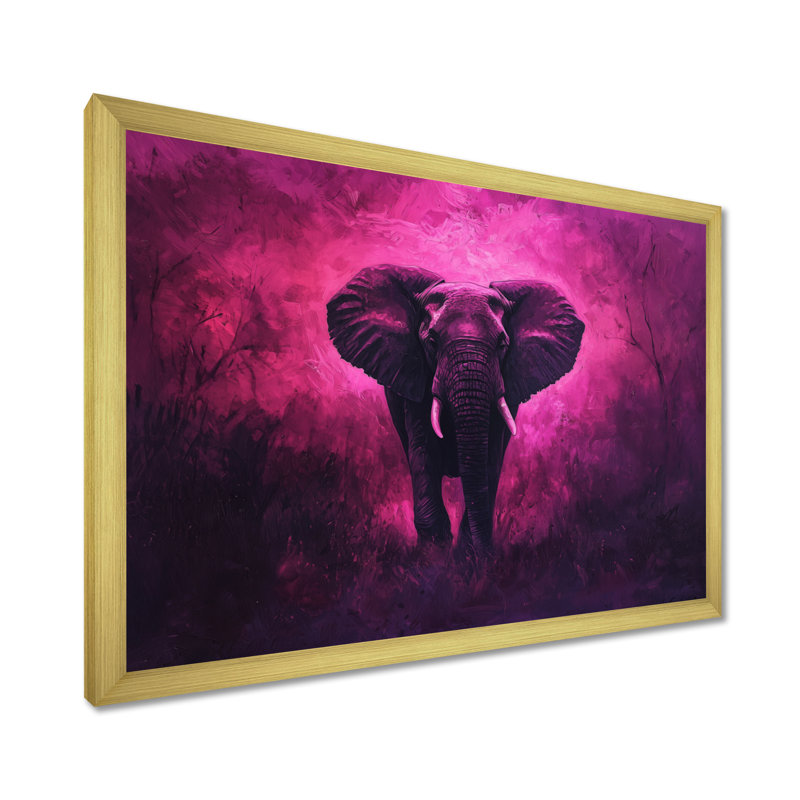 Haledon éléphant dans la lueur du crépuscule d'Afrique II - éléphant, art mural, H 12 po x l 20 po, Or
