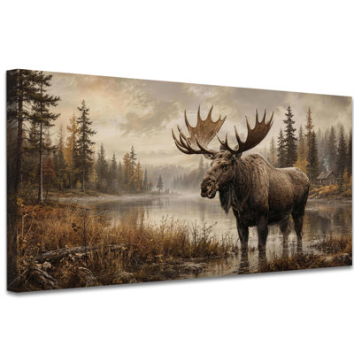 Art mural sur toile GUTTATY Rustic Moose