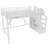 White Twin XL Loft Bed with Storage Stairs, Shelves Metal Frame USB LED-274661994-274661998