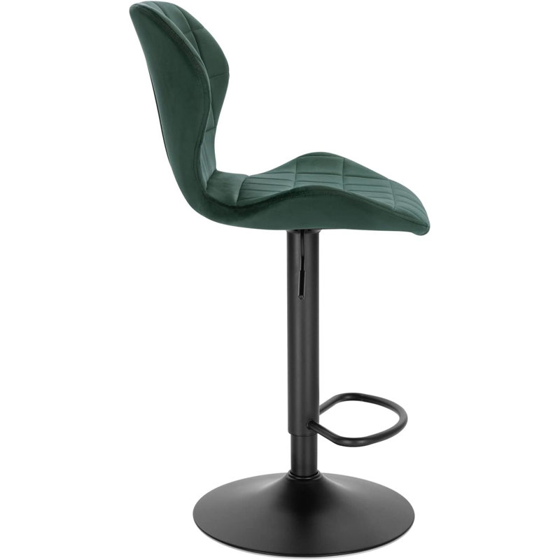 Speth Swivel Upholstered Adjustable Height Counter Stool with Metal Frame, Dark green