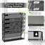 Black Wall File Organizer: 5-Tier Vertical Hanging Rack with Bottom Flat Tray for Office/Home
