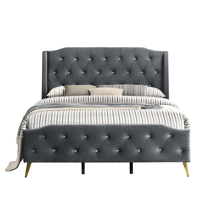 Pacifica Upholstered Bed, Kingsize (5'), Dark Grey