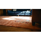 Antique Art Deco Large Room Size Wool Peach Rug