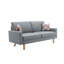 Fauteuil 70 po en lin et chaise gris avec 2 coussins décoratifs