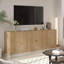 Buffet 31,5 "cannelé avec rangement, ensemble de 3, armoire en bois avec 2 portes tampons et 3 tablettes réglables, convenant à la salle à manger, à la cuisine et au salon-105043290-105183997
