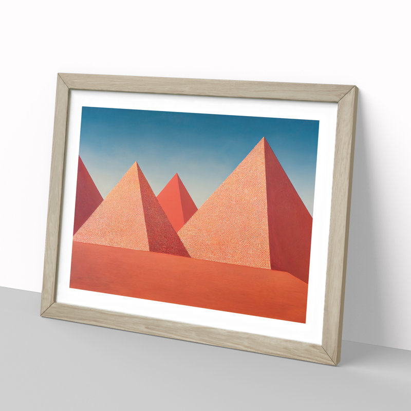 Pyramids - Framed Print, 46cm H x 64cm W, Oak Framed