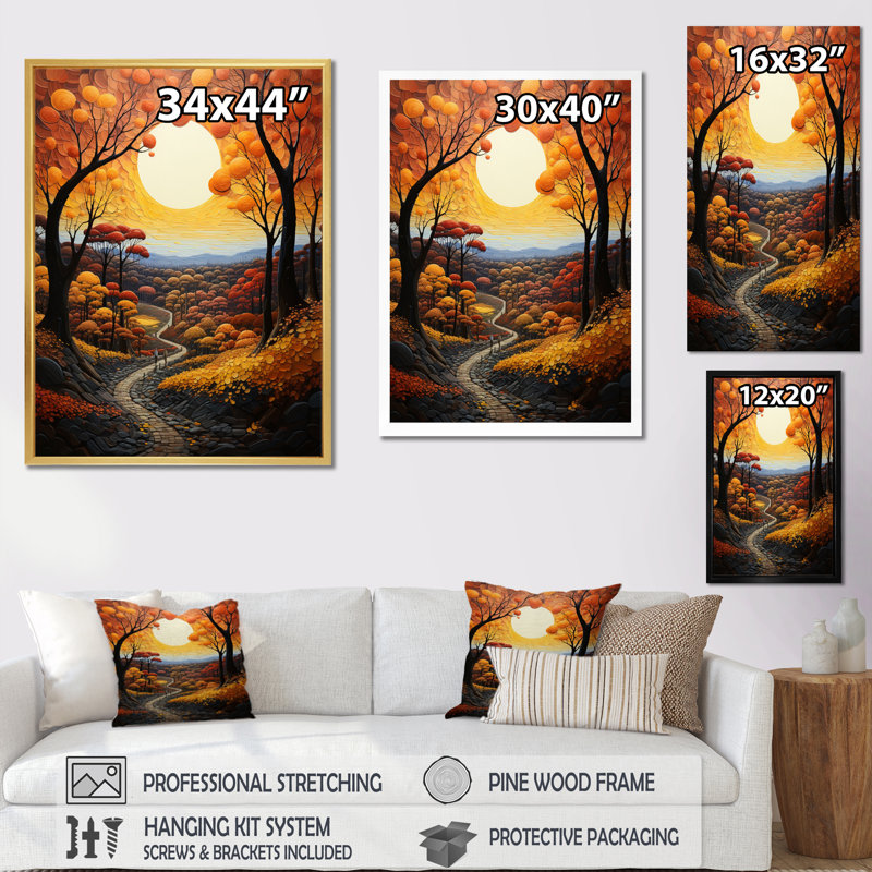 «Wattrelos Countryside Autumnal Canopy Patchwork I», reproduction d'art sur toile, H 20 po x l 12 po x P 1 po