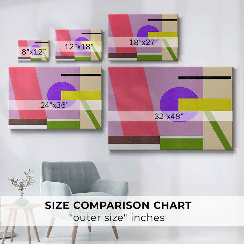 Toile tendue avec composition de couleur IV Gallery, H 12 po x l 18 po