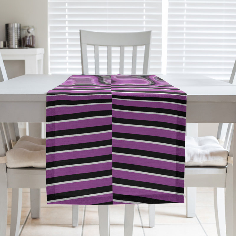 Fractured Stripes Table Runner, 16" x 72", Light Violet