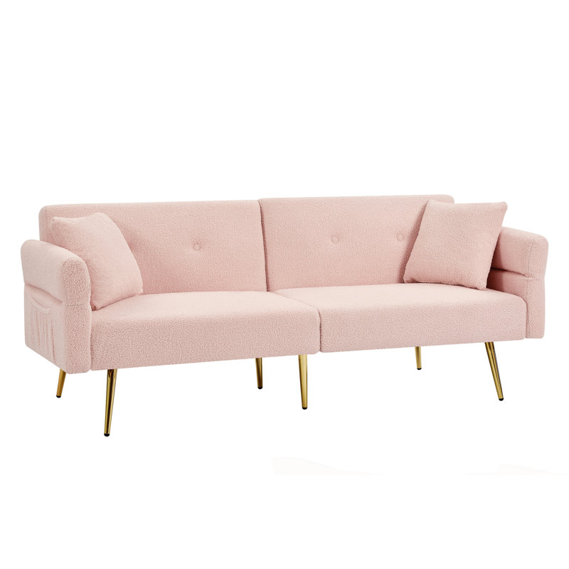 Causeuse rembourrée Modern Teddy, Rose peluche