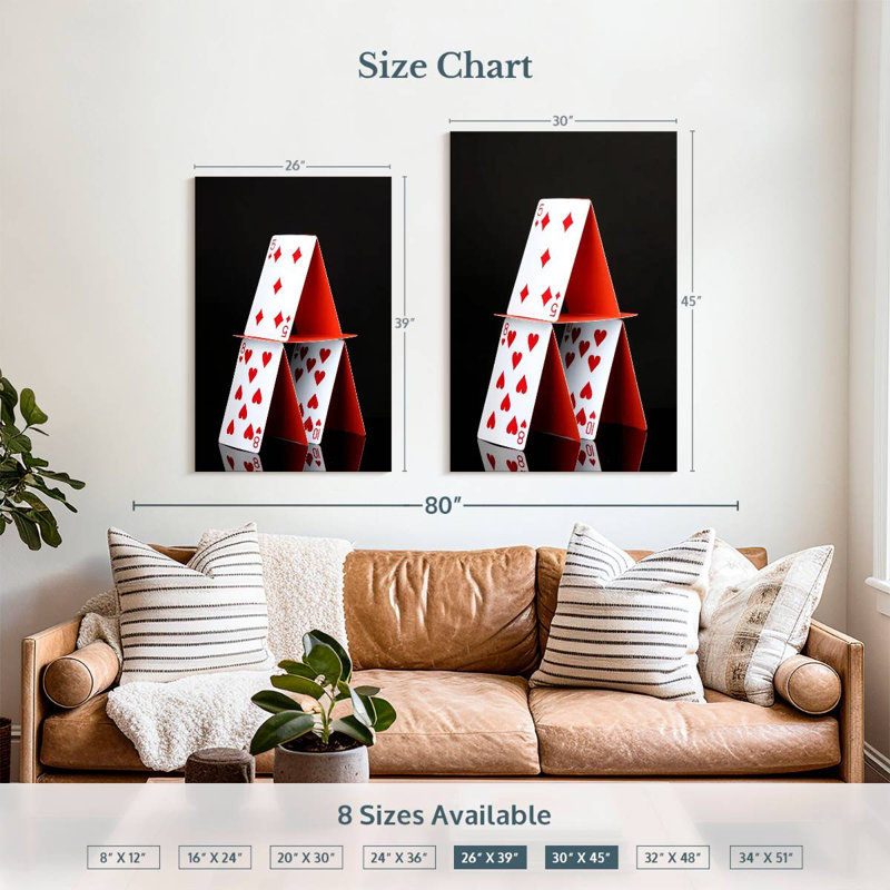 Senne Stacked Playing Cards, 39" H x 26" W
